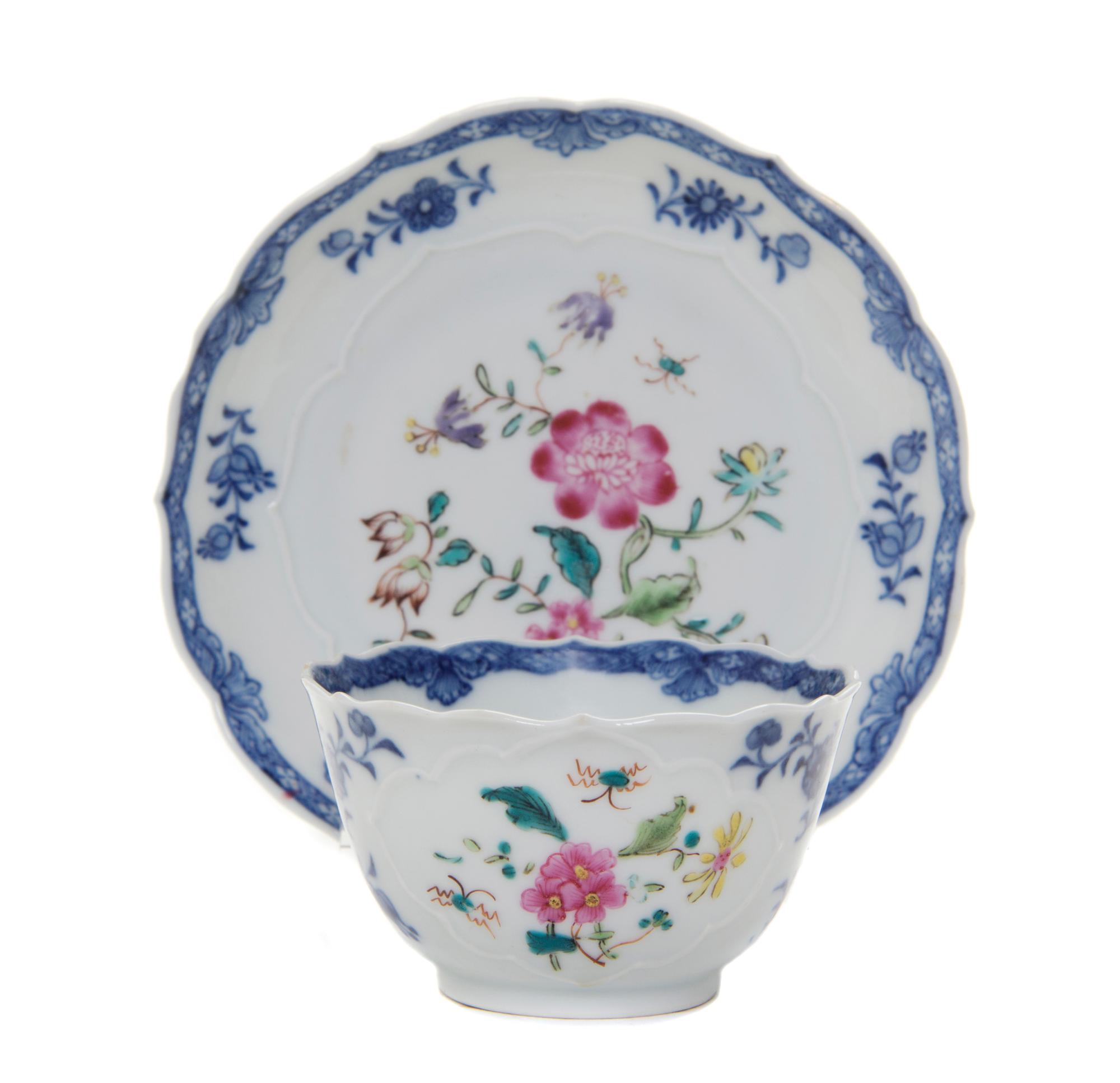 A Chinese Export Cup and Saucer Diameter of saucer 4 3/4 inches.