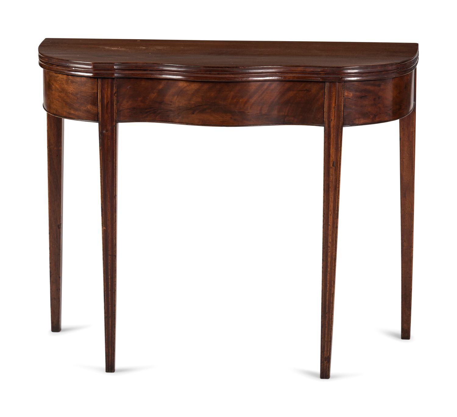 A Federal Mahogany Shaped Top Card Table