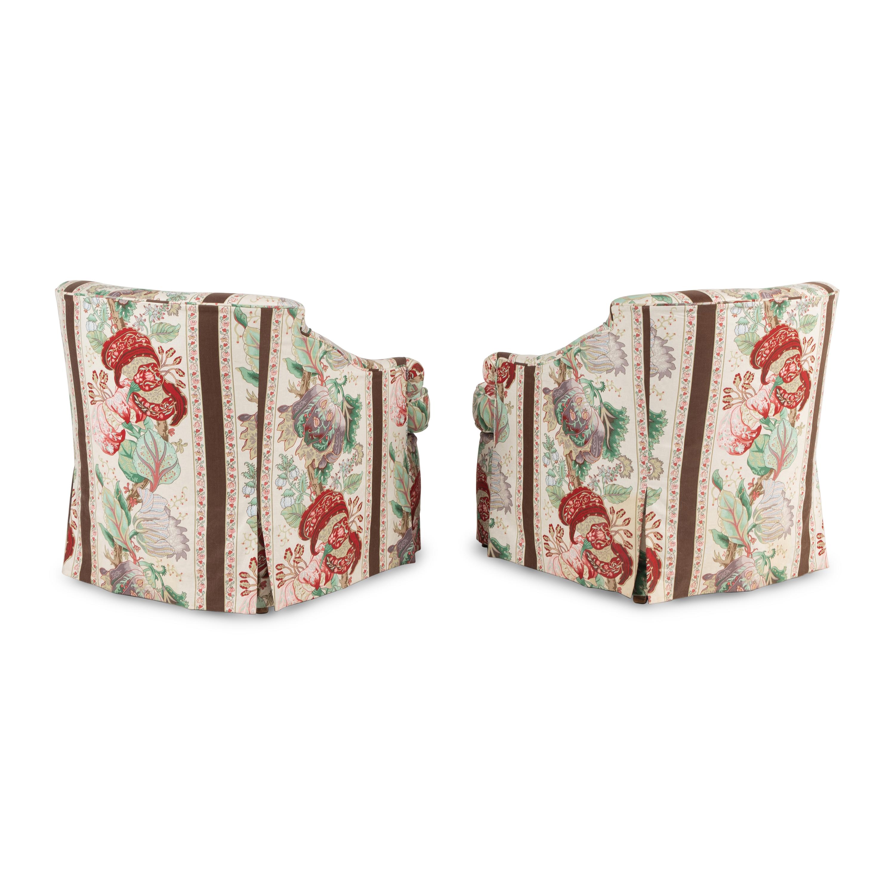 A Pair of Contemporary Custom Upholstered Armchairs