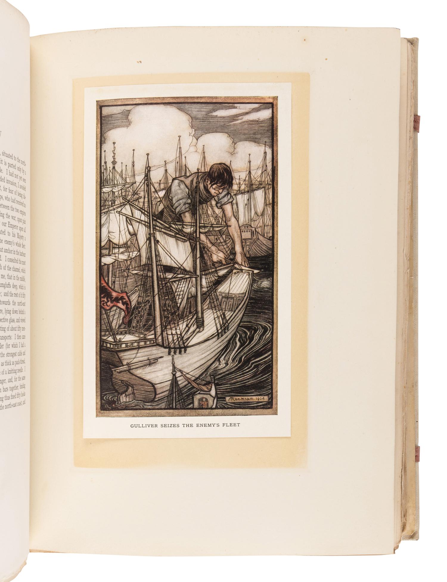 [RACKHAM, Arthur (1867-1939), illustrator]. SWIFT, Jonathan (1667-1745). Gulliver’s Travels into Several Remote Nations of the World . London and New York: J. M. Dent & Co. and E. P. Dutton & Co., 1909.