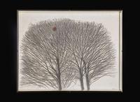 Soichiro Tomoika (Japanese, 1922-1994) Trees with Sun 富岡惣一郎（1922-1994）太陽與樹