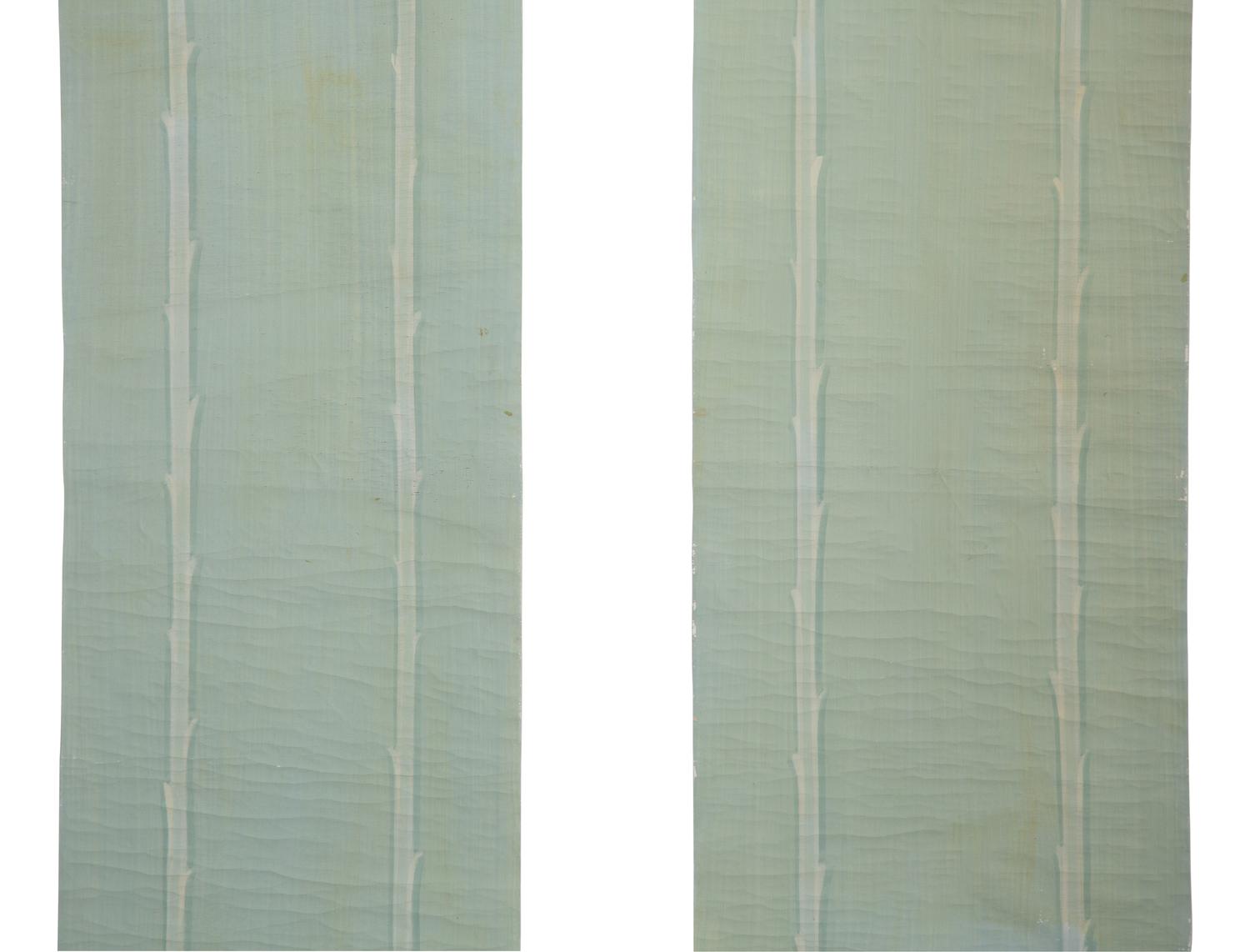 A Group of Eleven Hand Painted Wall Paper Panels Mounted on Canvas by Robert Jackson, muralist for Mario Buatta. — 20th Century