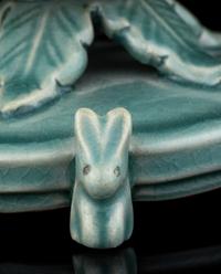 A Korean Celadon Glazed Porcelain 'Lotus' Incense Burner