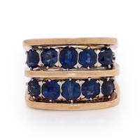 Bicolor Gold and Sapphire Ring