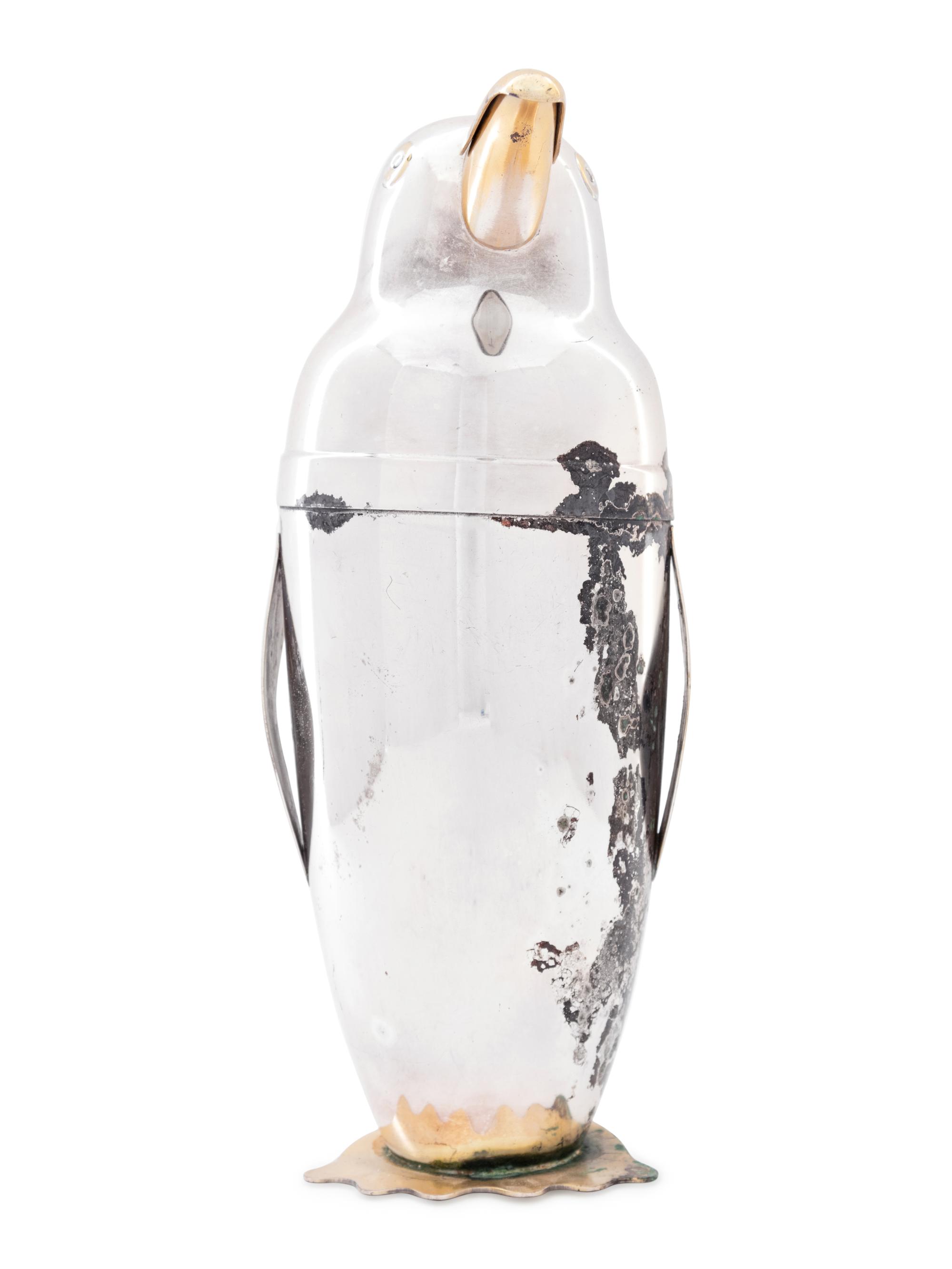 A Napier Silver-Plate Penguin Form Cocktail Shaker