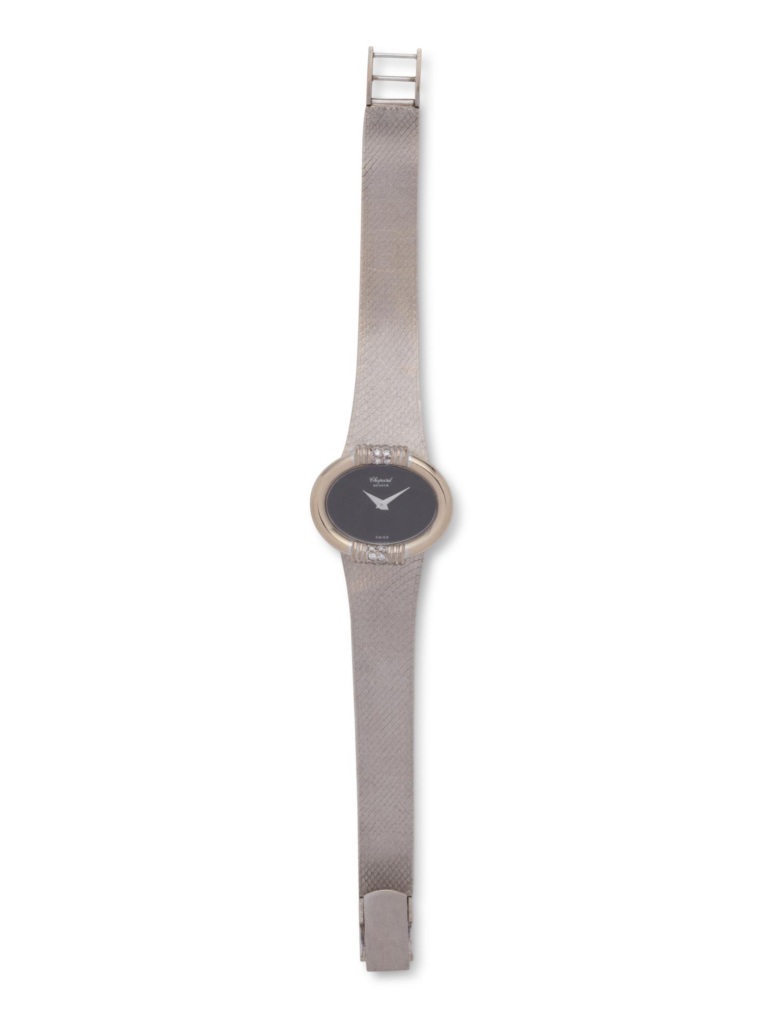 CHOPARD, 18K WHITE GOLD AND DIAMOND WRISTWATCH