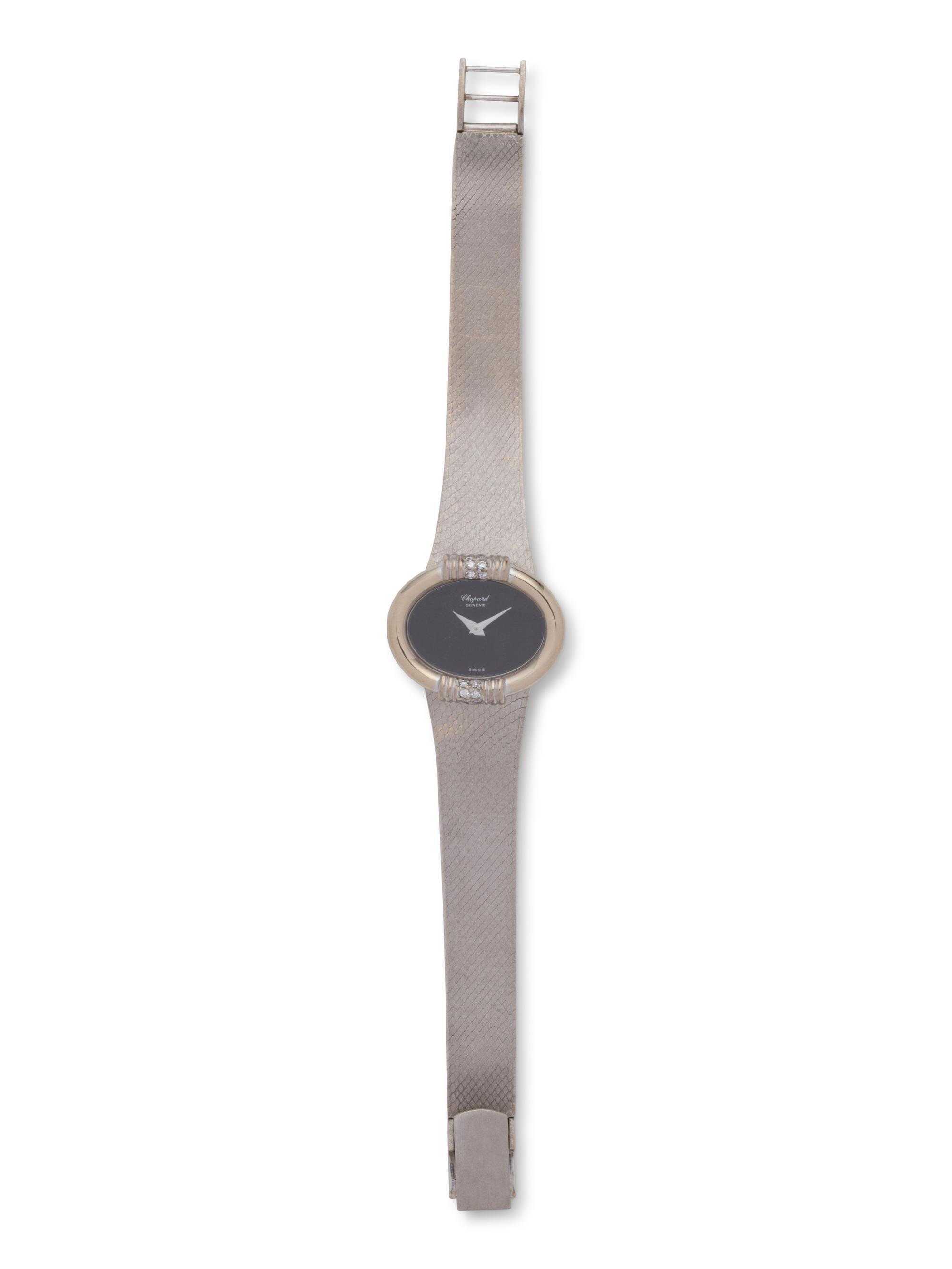 CHOPARD, 18K WHITE GOLD AND DIAMOND WRISTWATCH