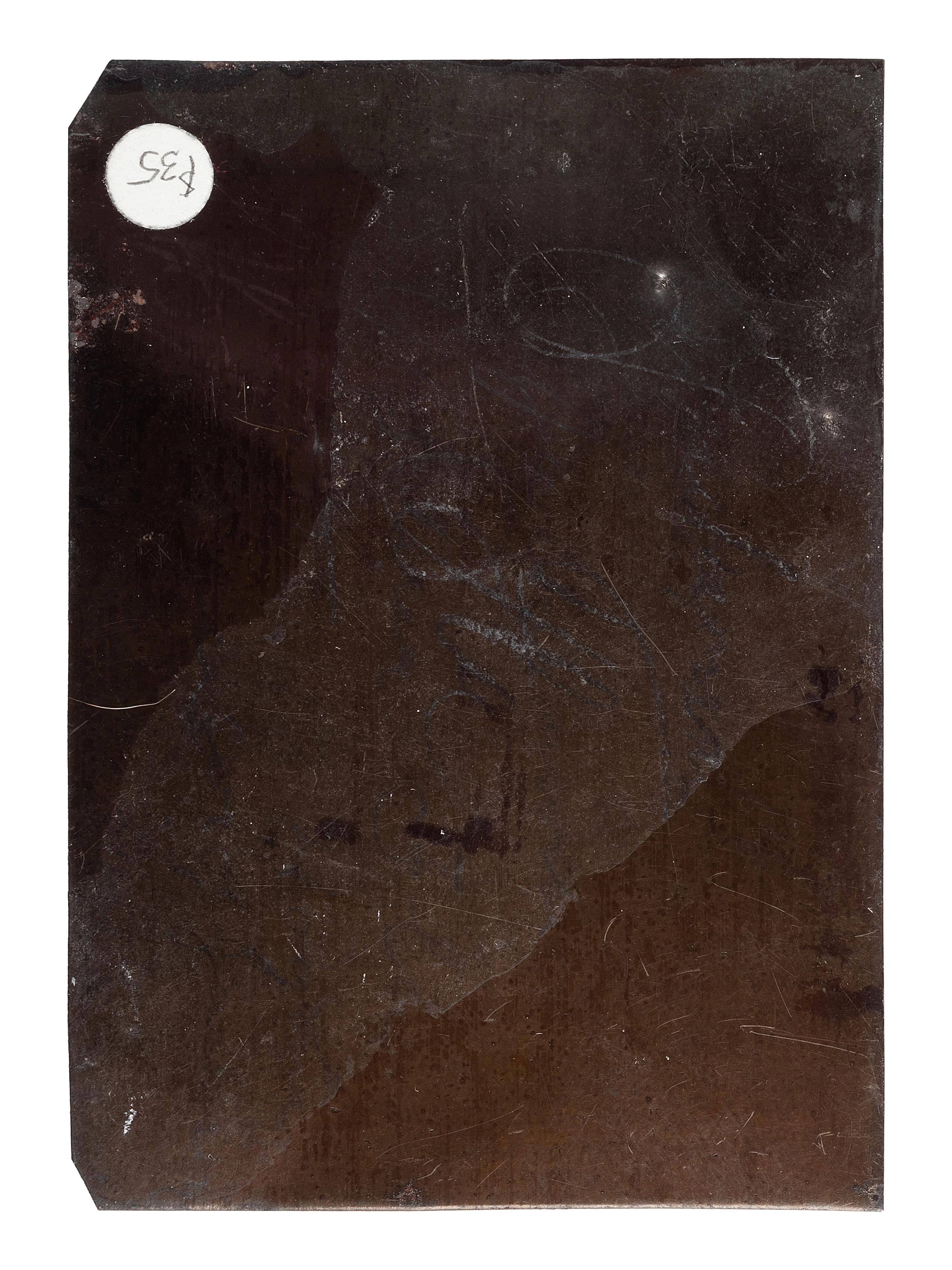 [EARLY PHOTOGRAPHY - PORTRAITURE]. A leatherette accordion album containing 8 tintype portraits of men and women in unusual poses and with interesting props, including: