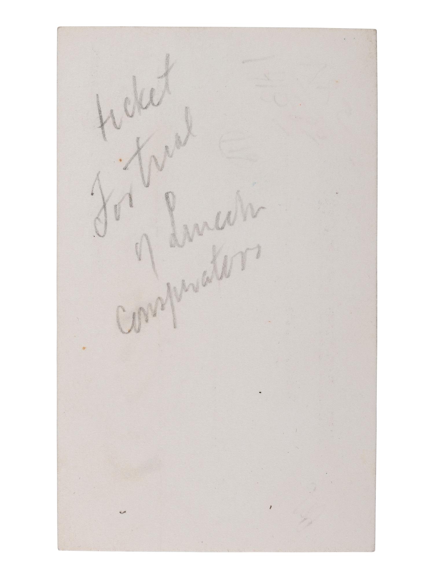 [LINCOLNIANA]. Lincoln Assassination trial admission ticket, signed by David Hunter as President of the Commission, 1865.