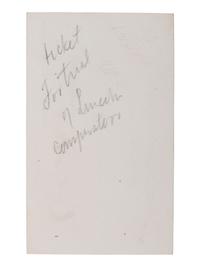 [LINCOLNIANA]. Lincoln Assassination trial admission ticket, signed by David Hunter as President of the Commission, 1865.