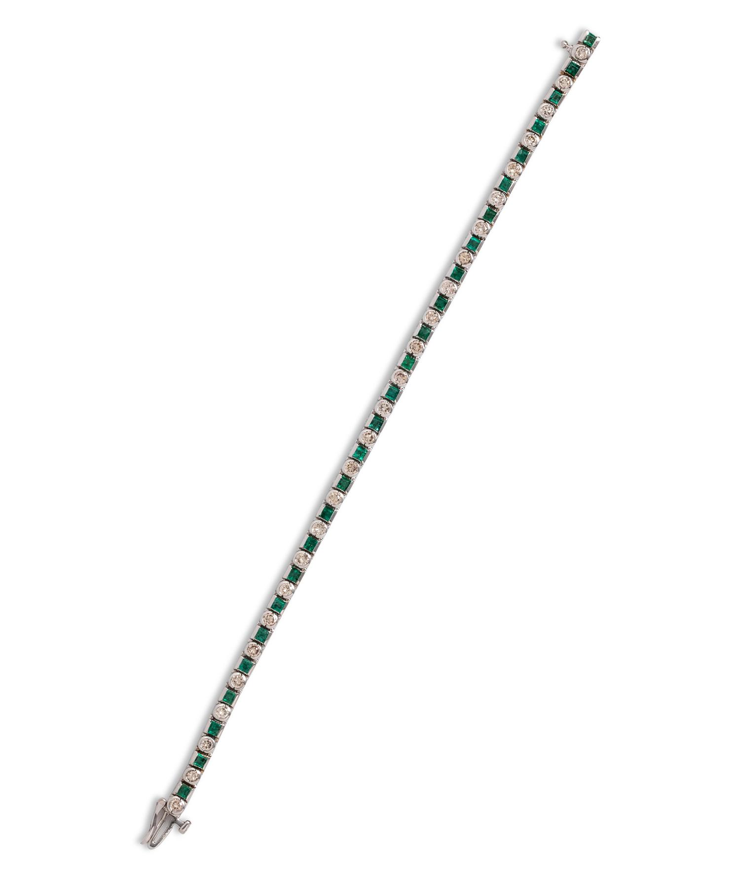 EMERALD AND DIAMOND BRACELET