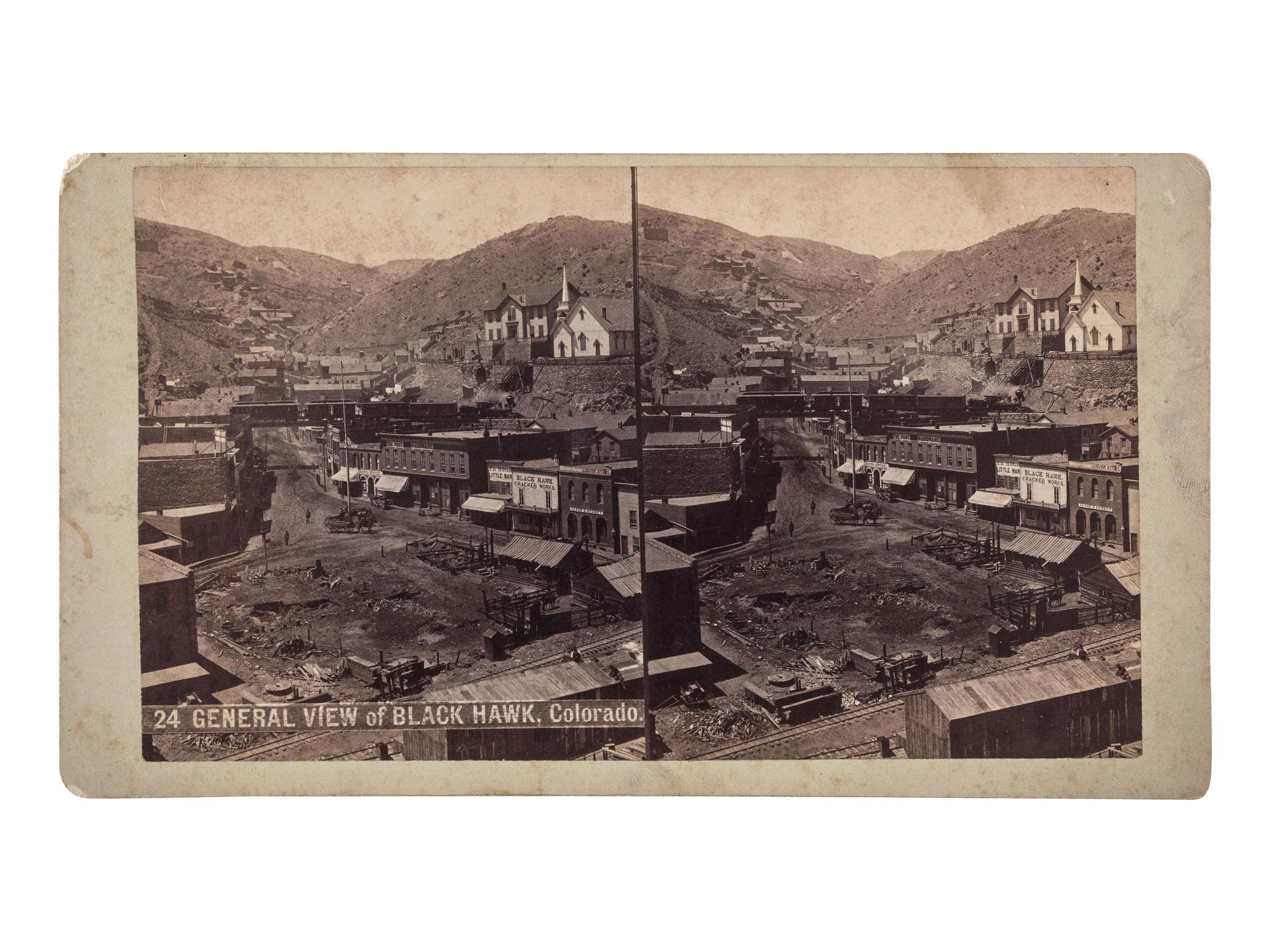 [COLORADO]. A group of 3 early photographs of Black Hawk and Central City, Colorado, by Chamberlain, Weitfle, and Wakely, comprising: