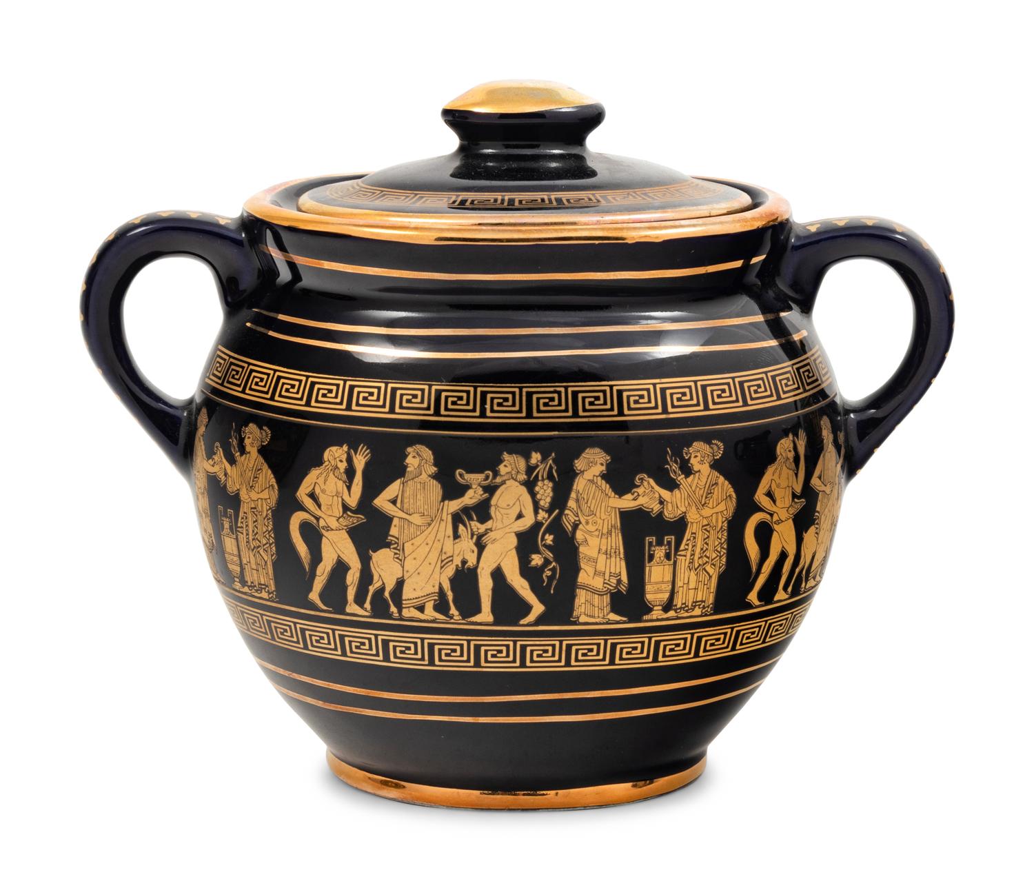 A Greek Gilt Decorated Porcelain Dessert Service