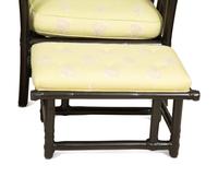 A McGuire Black Painted Rattan Six-Piece Furniture Suite