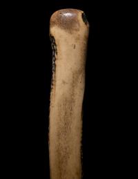 Two Japanese Carved Bone Brush Holders