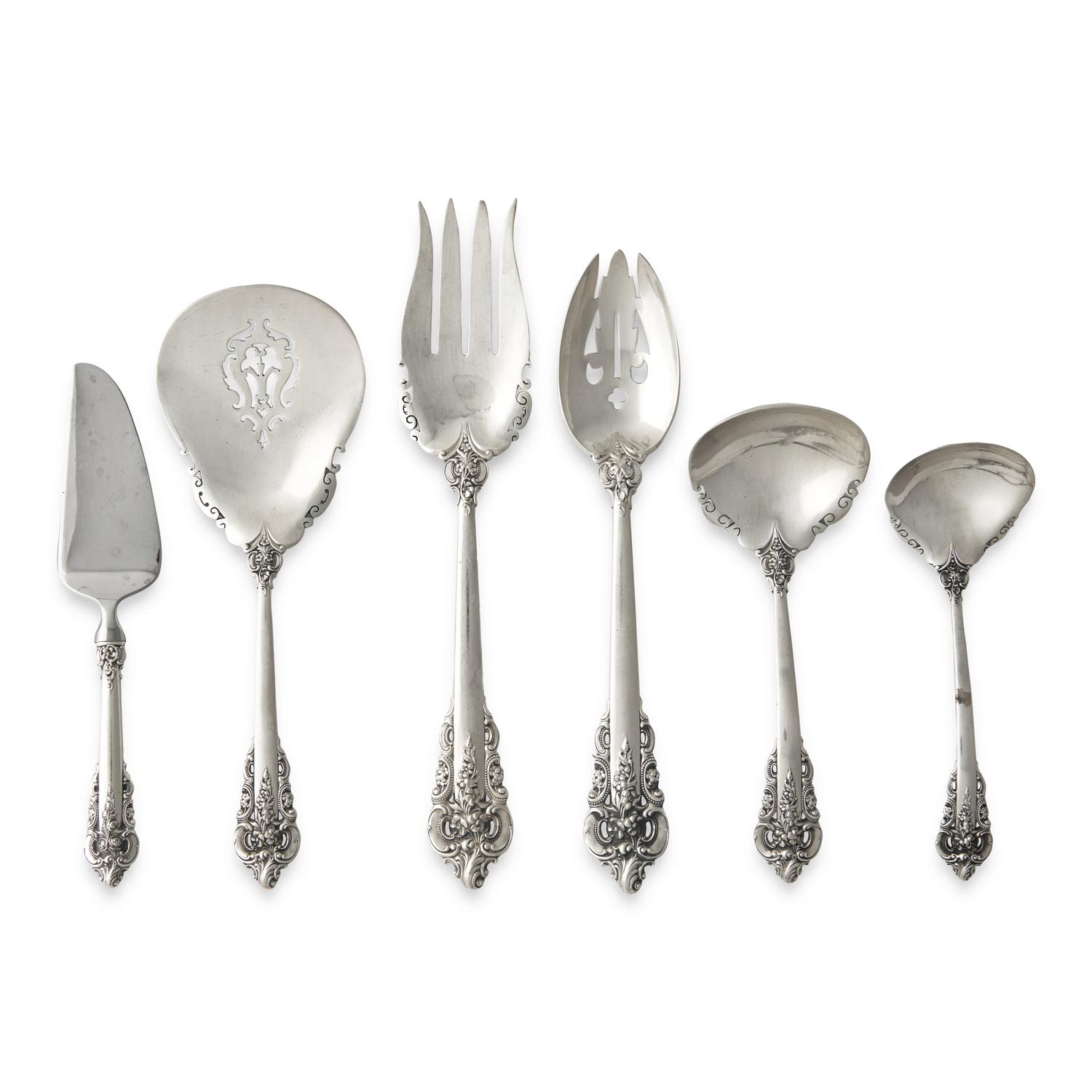 An American Silver Flatware Service – Grand Baroque Pattern, by Wallace
