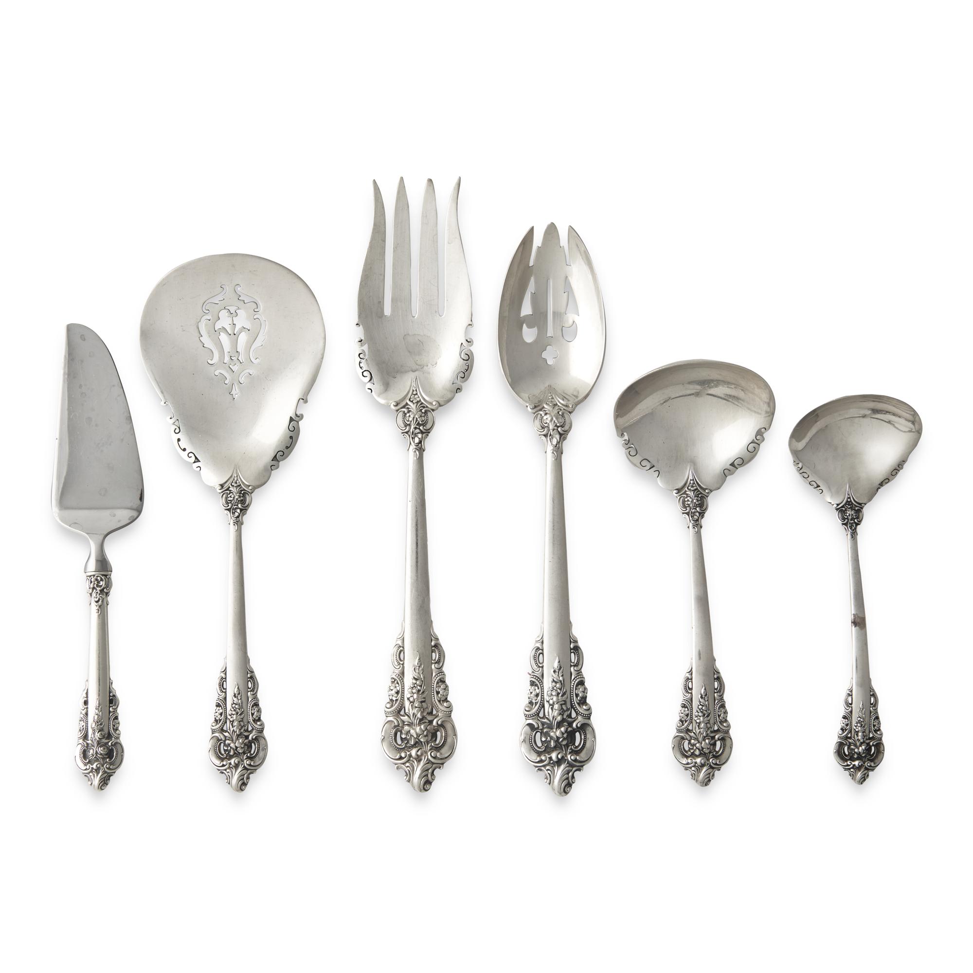 An American Silver Flatware Service – Grand Baroque Pattern, by Wallace