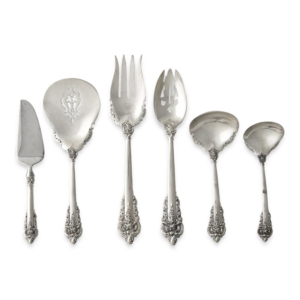 An American Silver Flatware Service – Grand Baroque Pattern, by Wallace