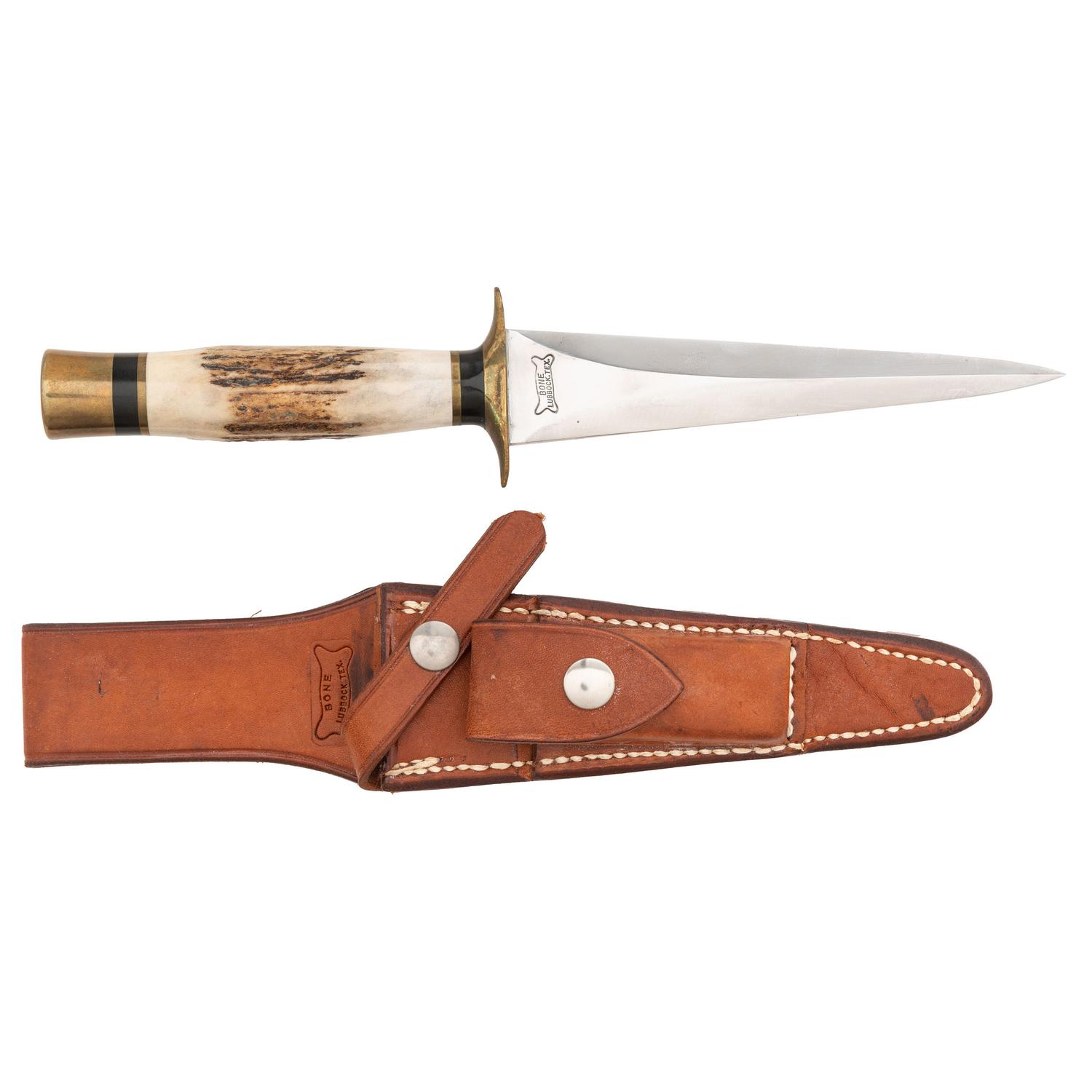 Vintage Ralph Bone Model AT Arkansas Toothpick with Sheath