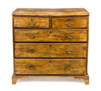 An American Pine Chest of Drawers Height 38 x width 40 x depth 20 inches. — 19TH CENTURY
