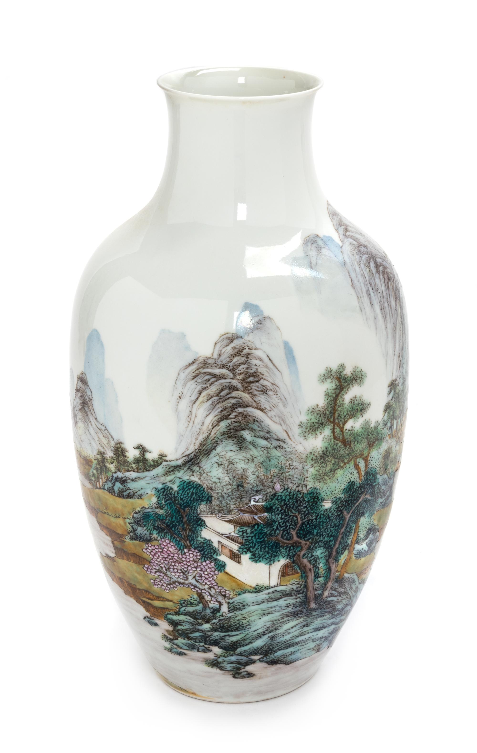 A Large Famille Rose Porcelain Vase Height 13 inches. — EARLY 20TH CENTURY