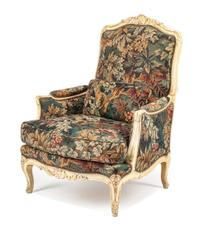 A Louis XV Style Painted Bergere Height 40 inches.