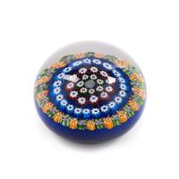 Attributed to Paul Ysart, (Spanish, 1904-1991), a concentric millefiori blue-ground paperweight