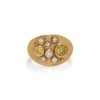 DIAMOND AND COLORED DIAMOND RING