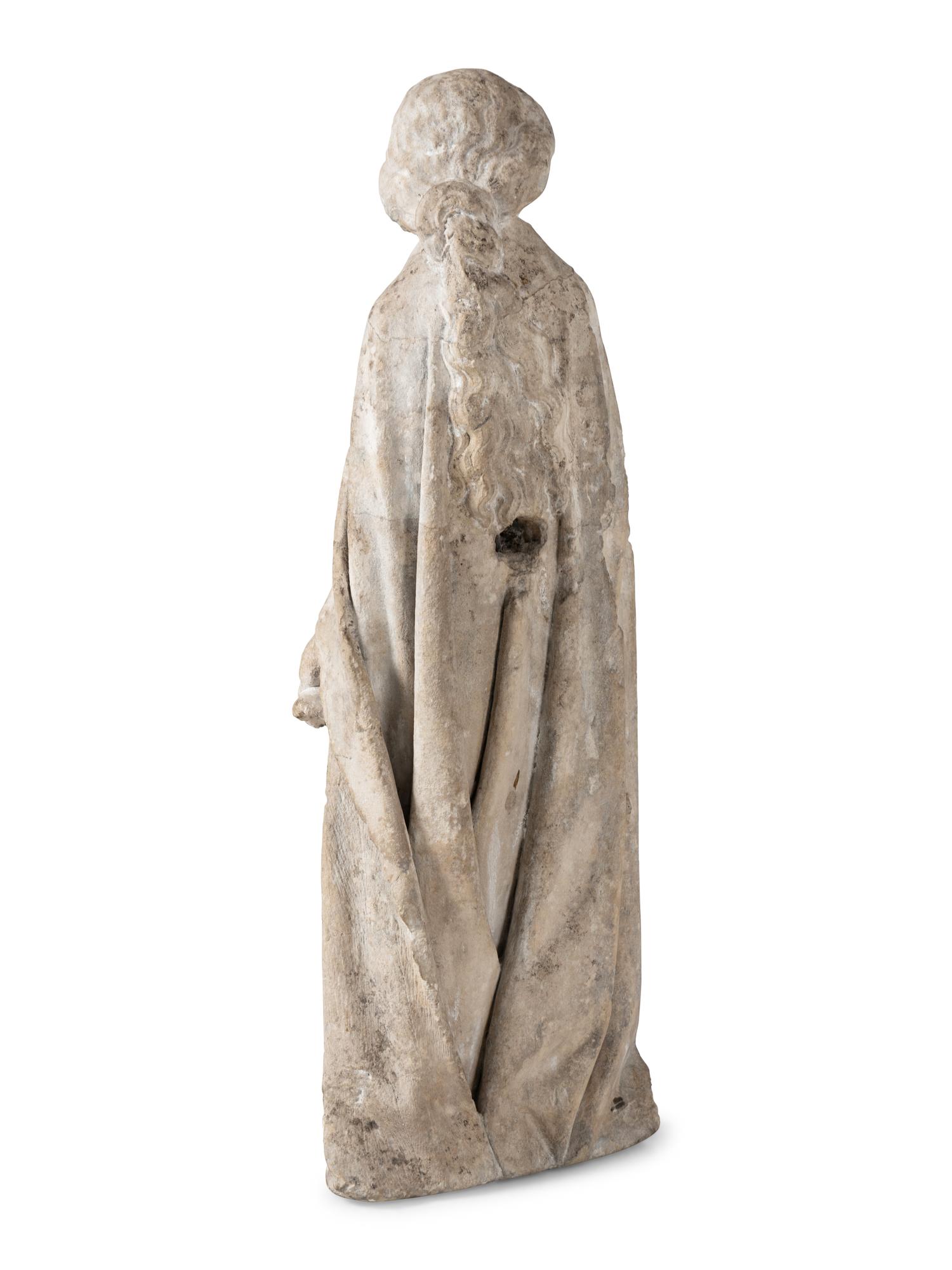 A French Limestone Figure of the Foolish Virgin