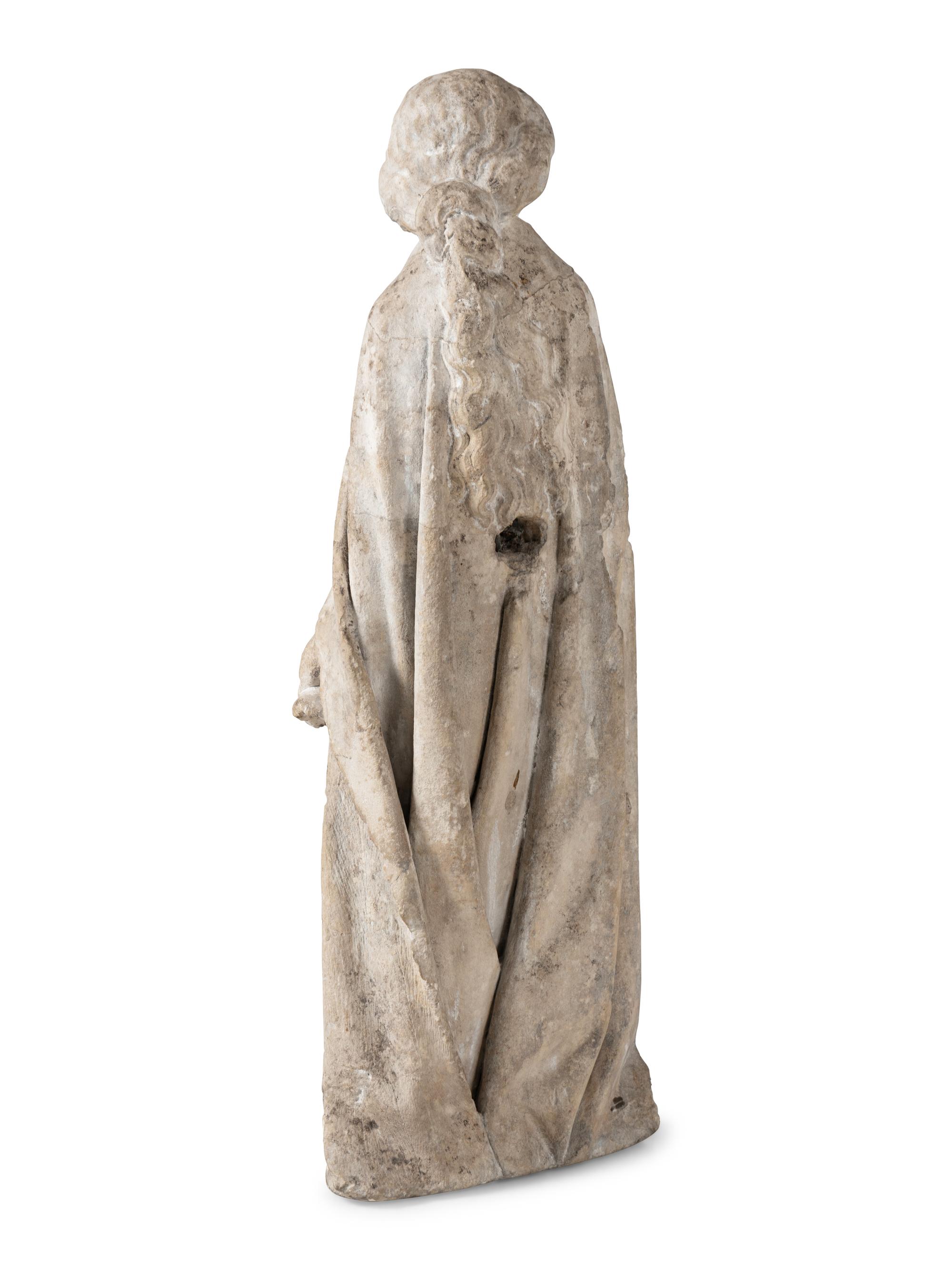 A French Limestone Figure of the Foolish Virgin
