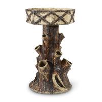 A pair of Victorian stoneware stump-form planters circa 1880