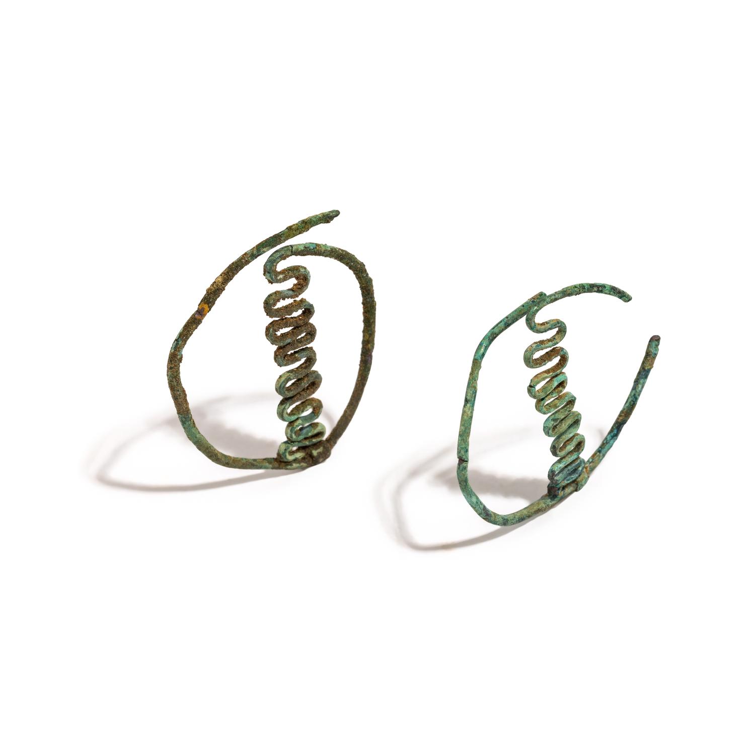 A Pair of Greek Bronze Earrings