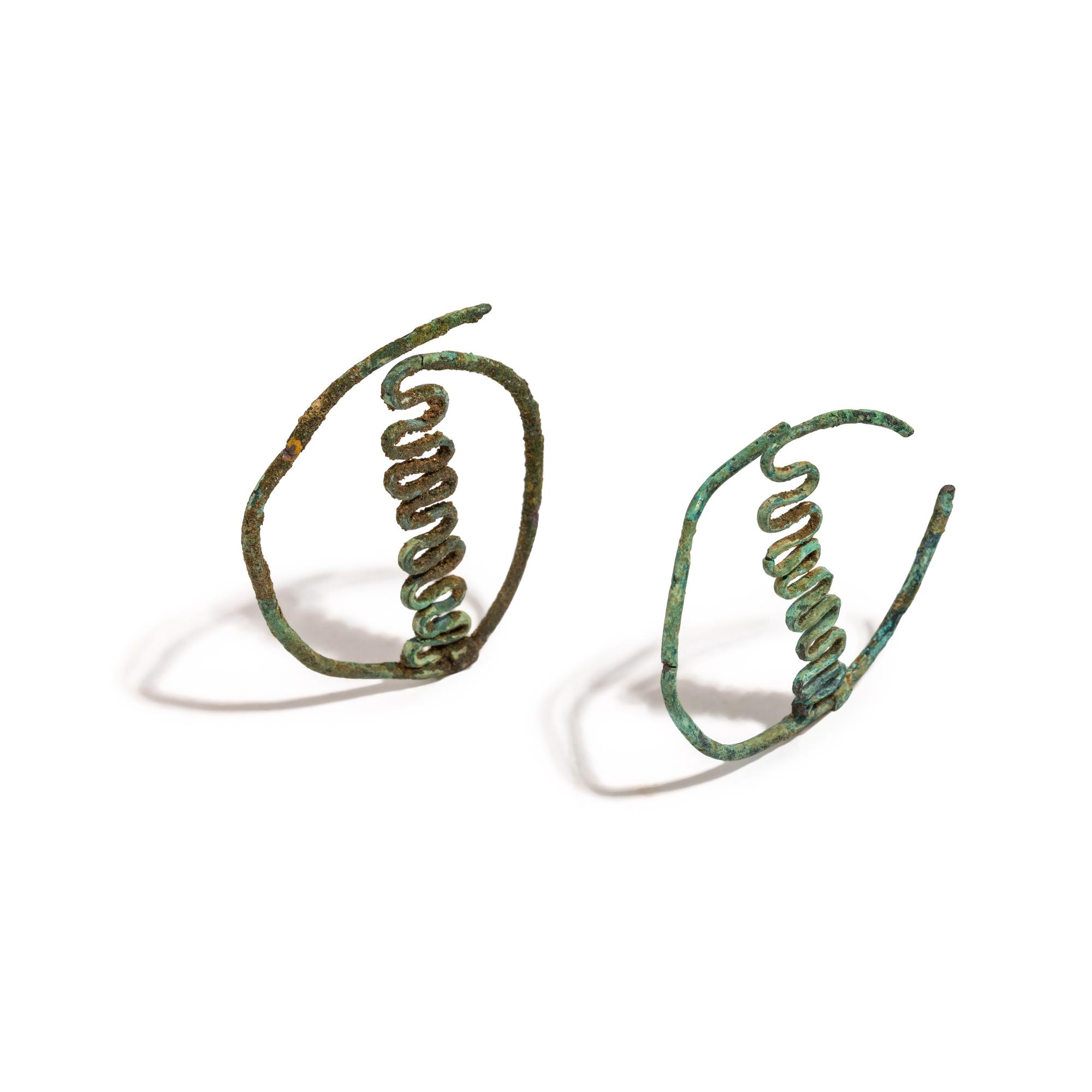 A Pair of Greek Bronze Earrings