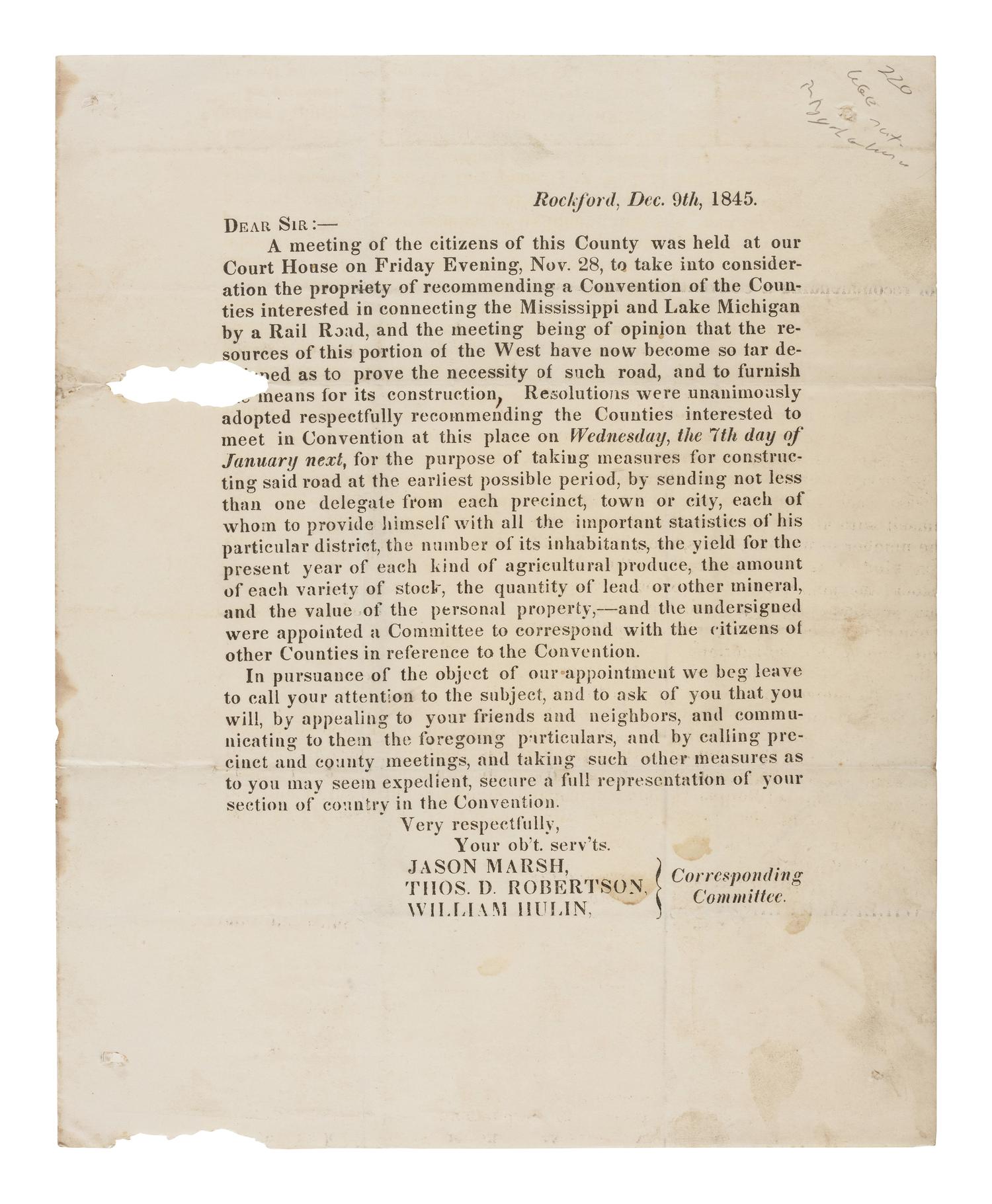 [RAILROADS]. A group of maps, pamphlets, broadsides, and other ephemera related to Illinois railroads, comprising: