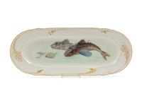 A Berlin (K.P.M.) Painted and Parcel Gilt Porcelain Fish Platter