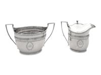 A George III Silver Sugar and Covered Creamer