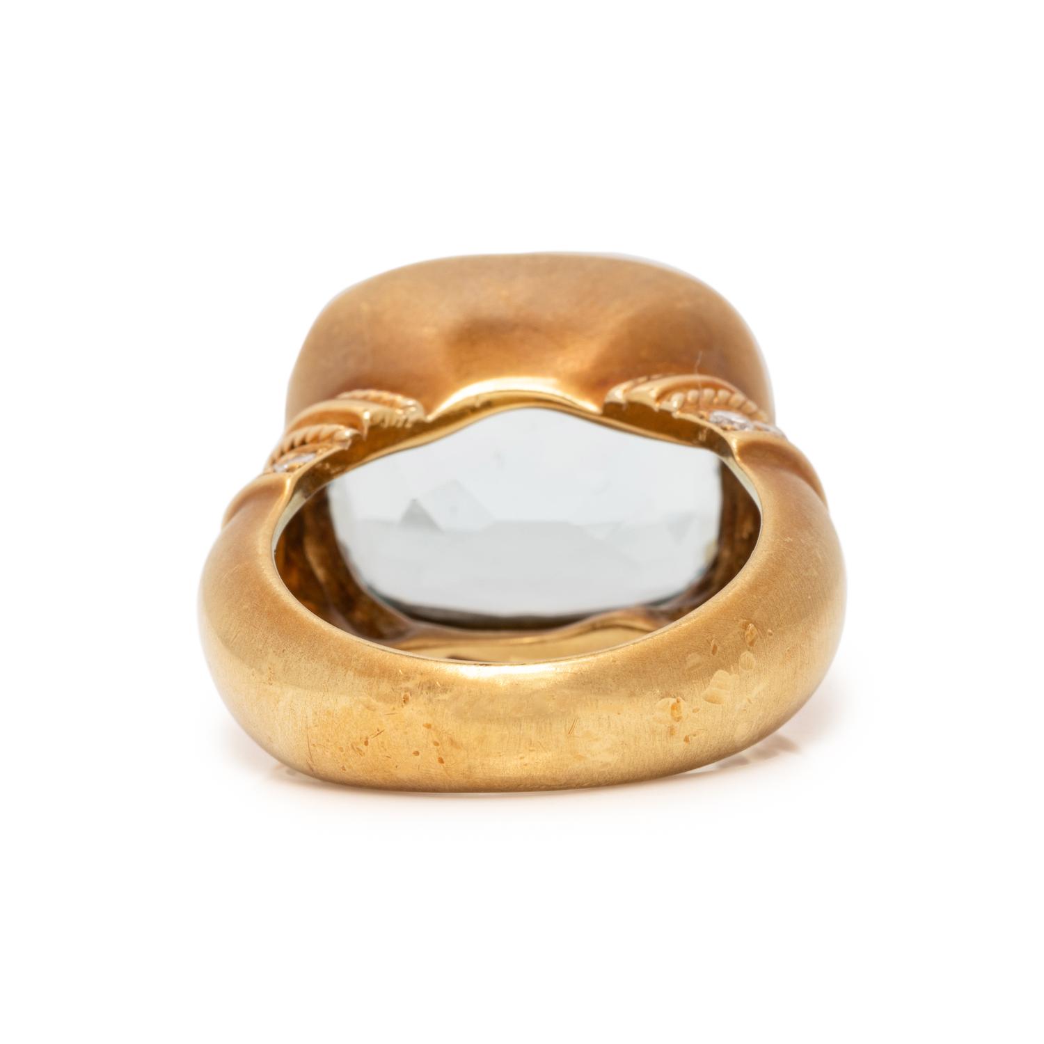 AQUAMARINE AND DIAMOND RING
