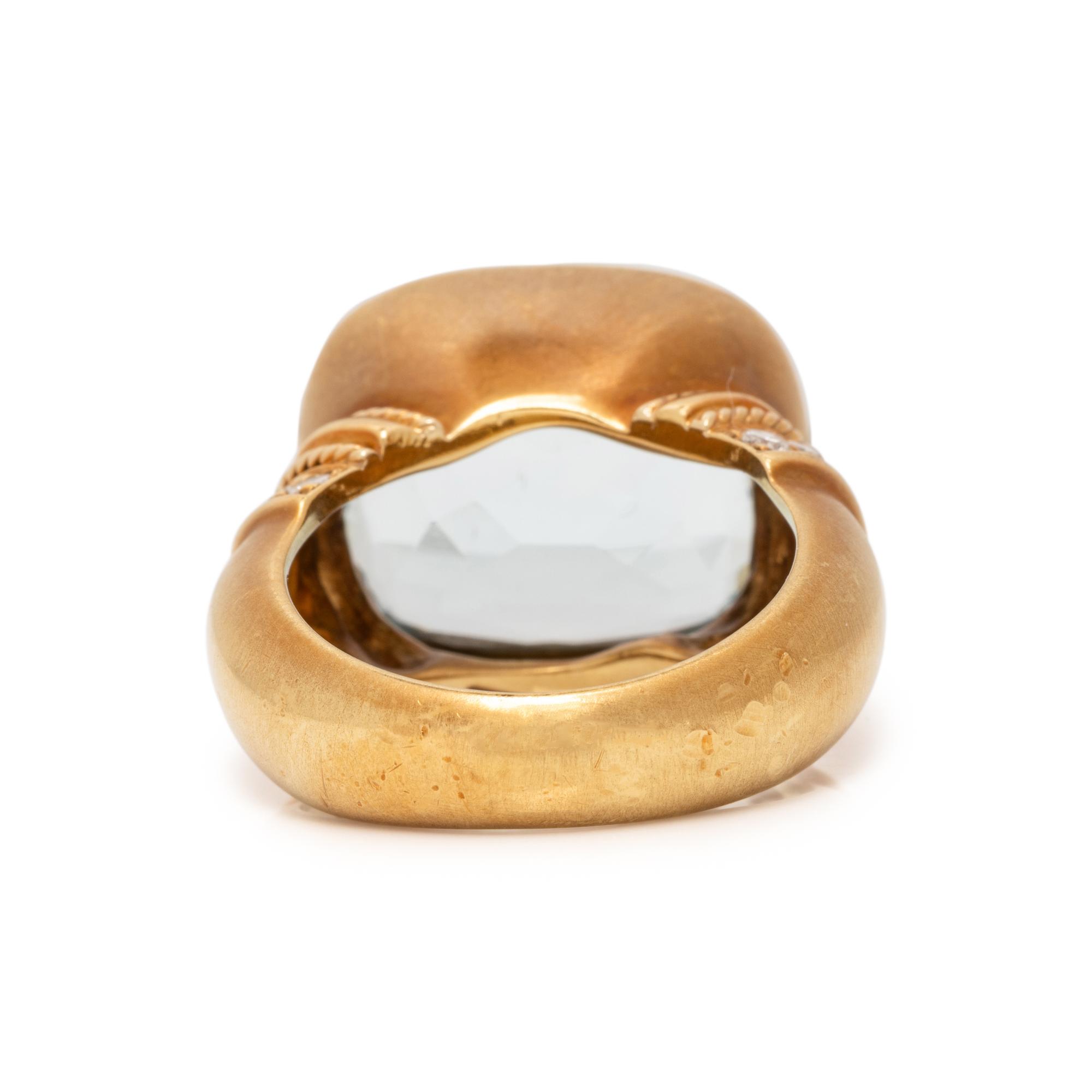 AQUAMARINE AND DIAMOND RING