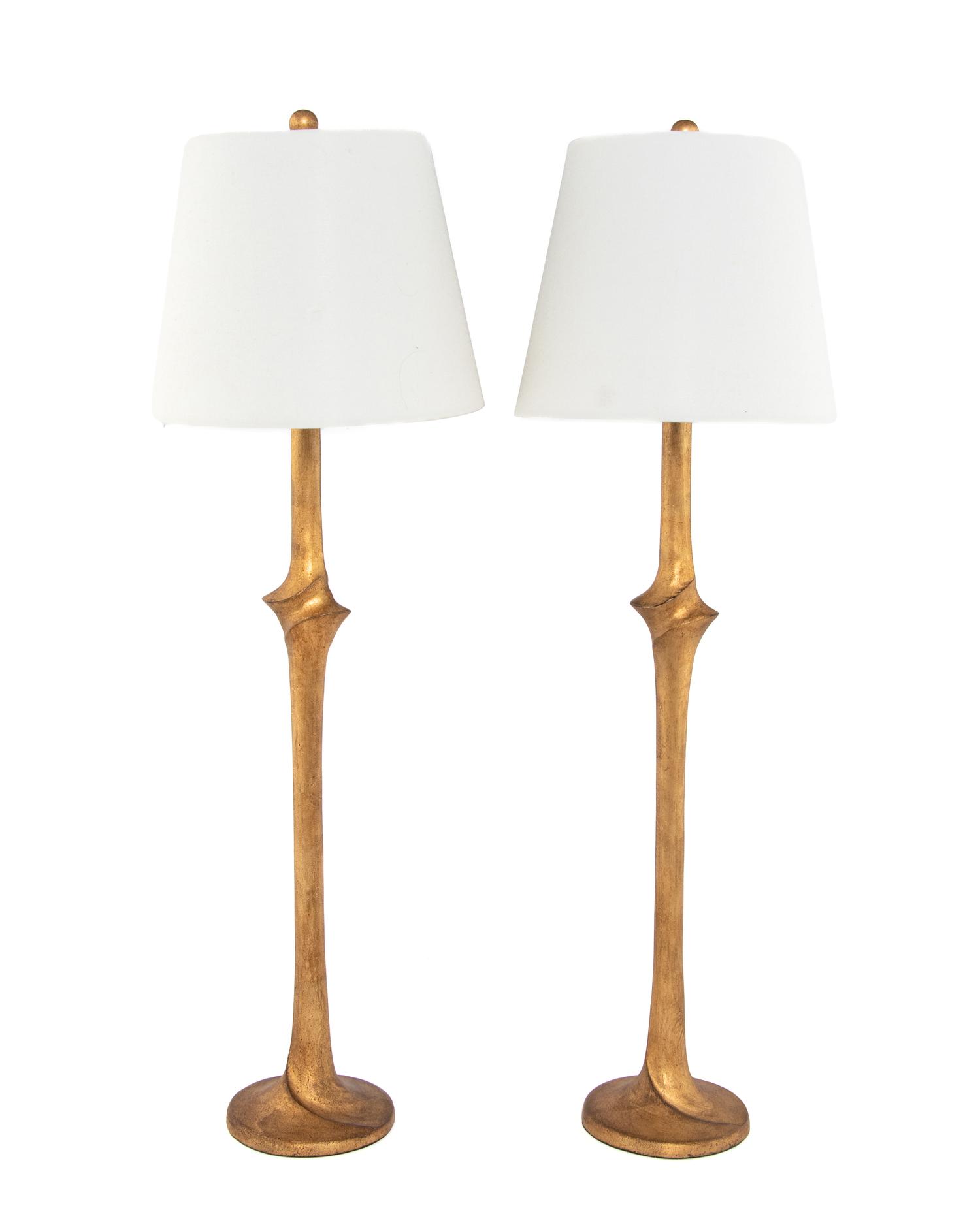 A Pair of Chapman and Myers Gilt Metal Table Lamps