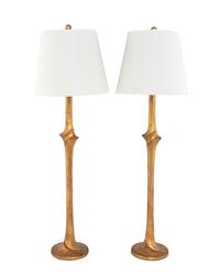 A Pair of Chapman and Myers Gilt Metal Table Lamps