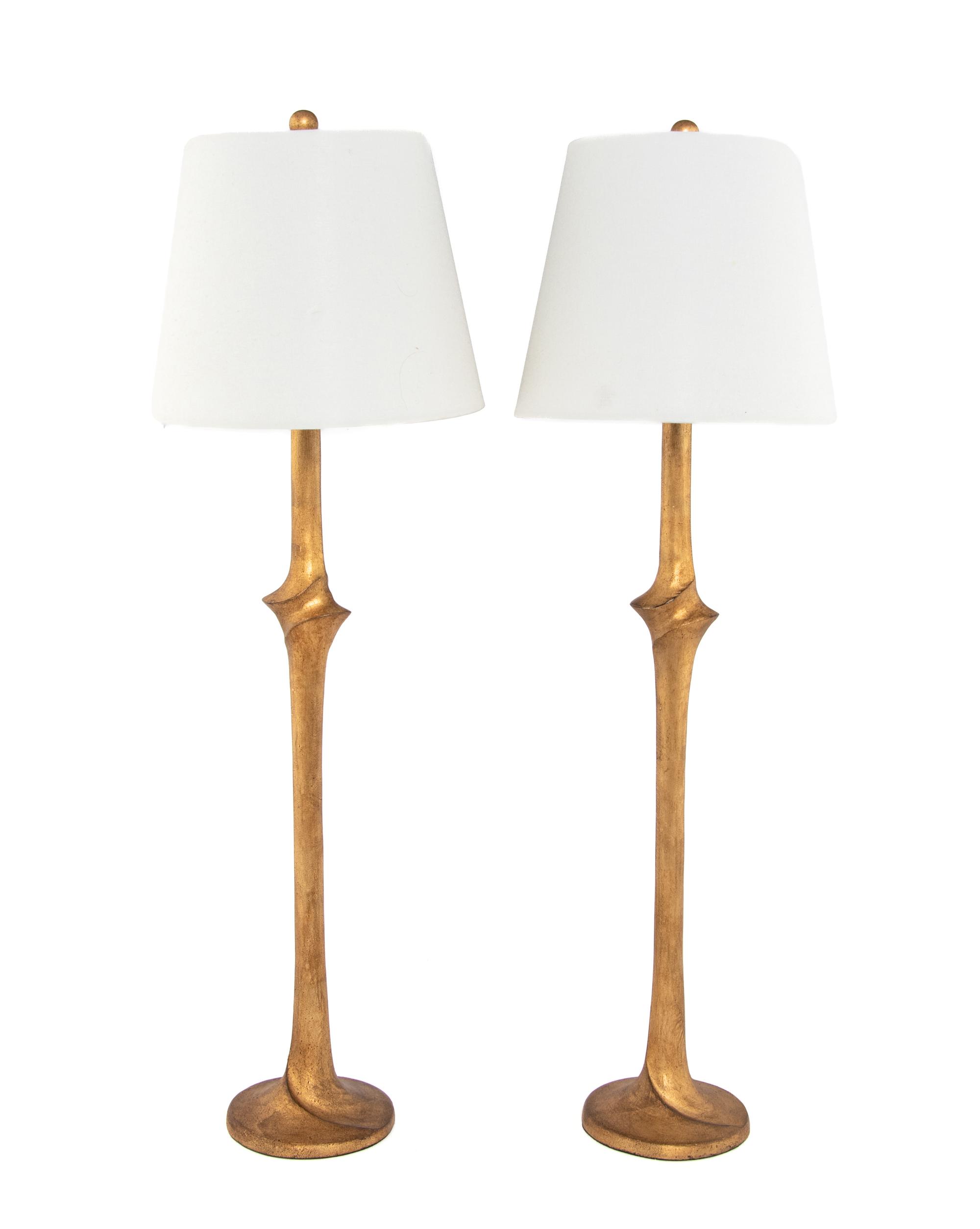 A Pair of Chapman and Myers Gilt Metal Table Lamps
