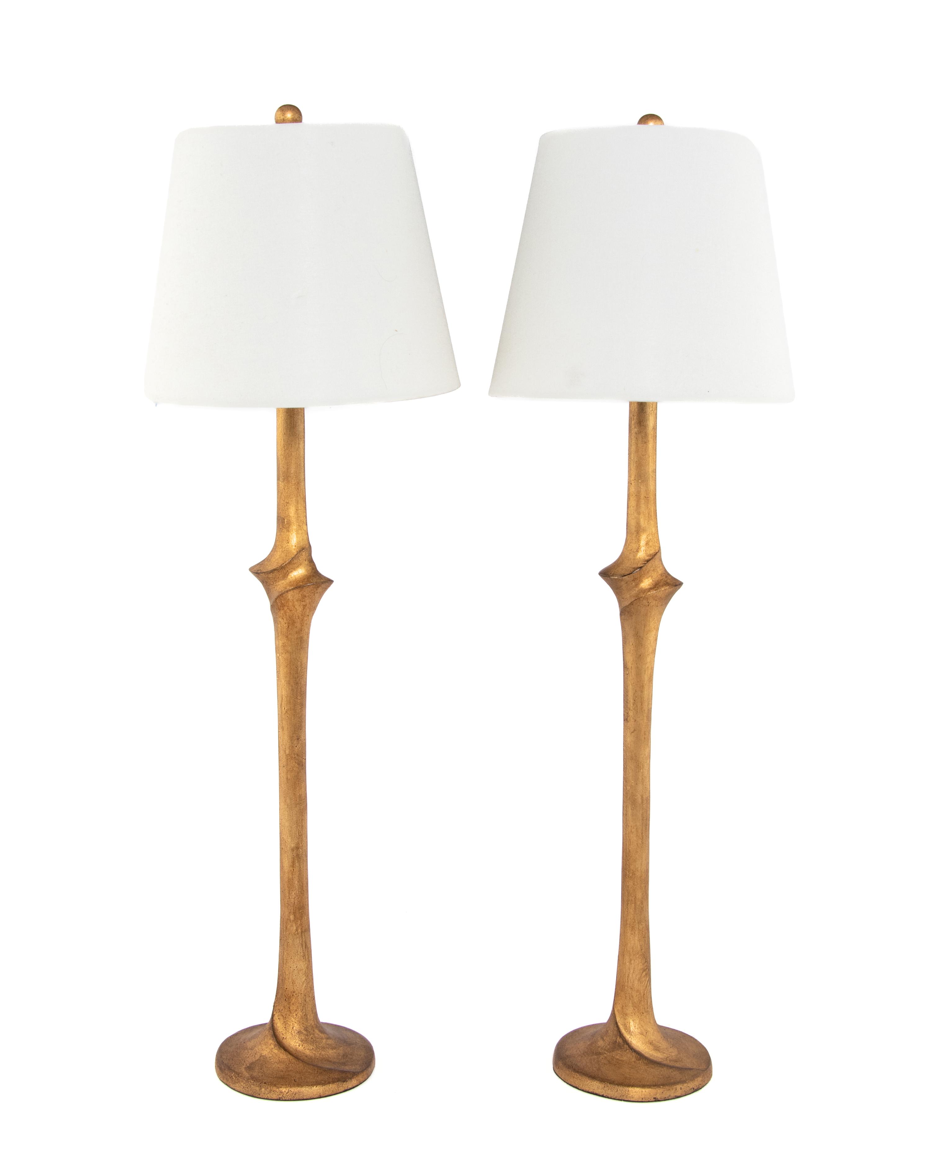 A Pair of Chapman and Myers Gilt Metal Table Lamps