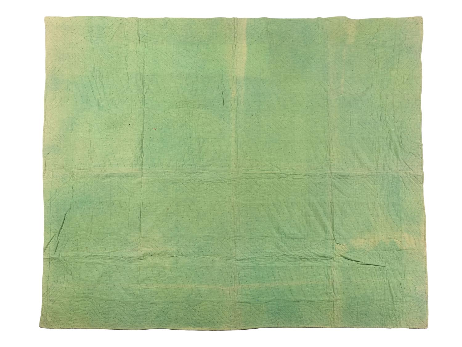 A Mennonite Bar and Stripe Pattern Pieced Cotton and Linsey Woolsey Quilt