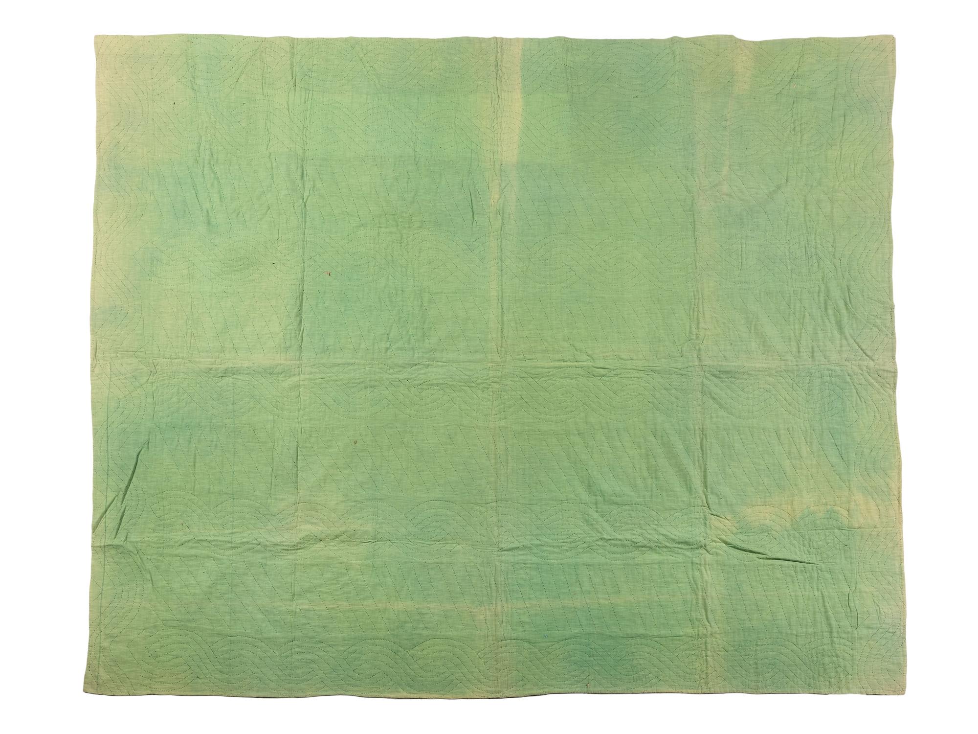 A Mennonite Bar and Stripe Pattern Pieced Cotton and Linsey Woolsey Quilt