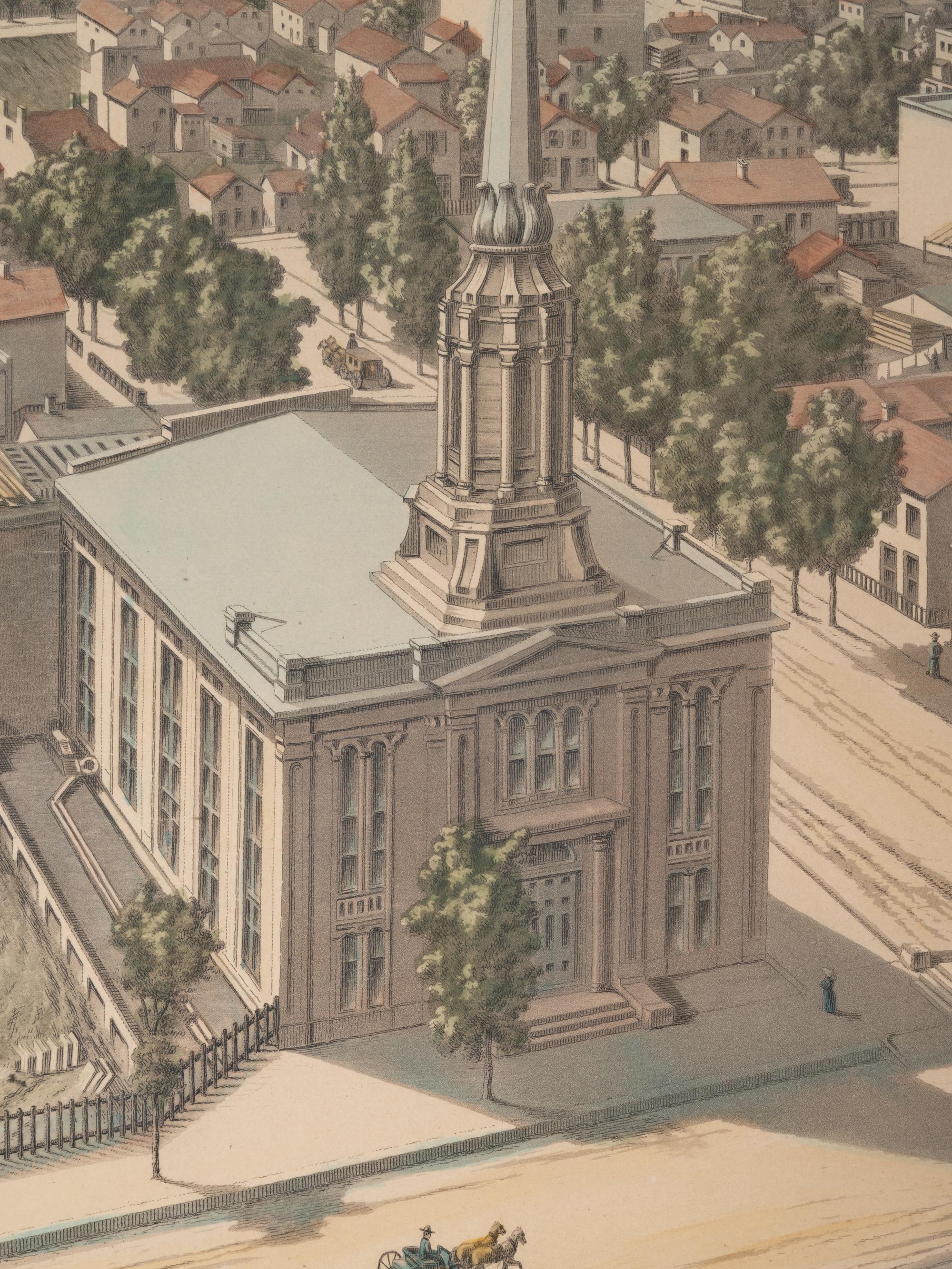A group of 4 aquatint prints of Chicago by A. Ackermann and Son, Inc., comprising: