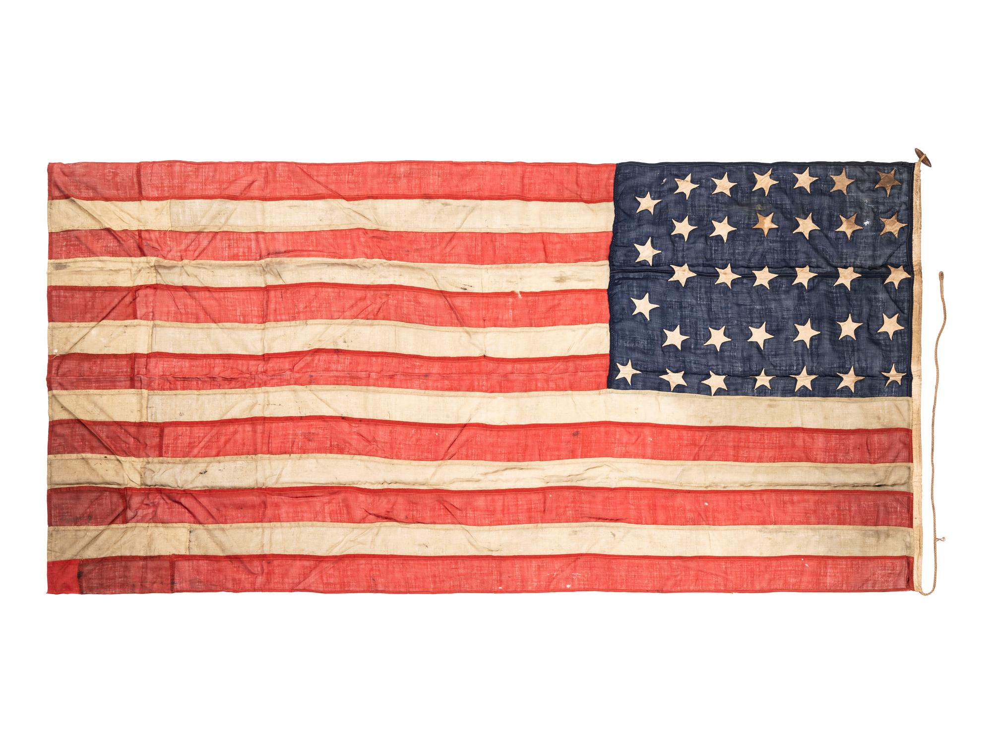 [CIVIL WAR]. 34-star American flag from the George P. Hunt Estate. Ca 1861-1863.
