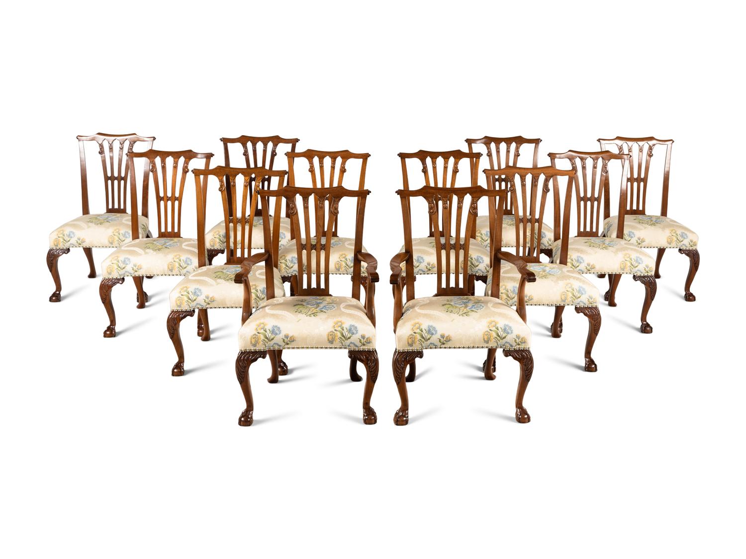 A Set of Twelve George III Style Mahogany Dining Chairs