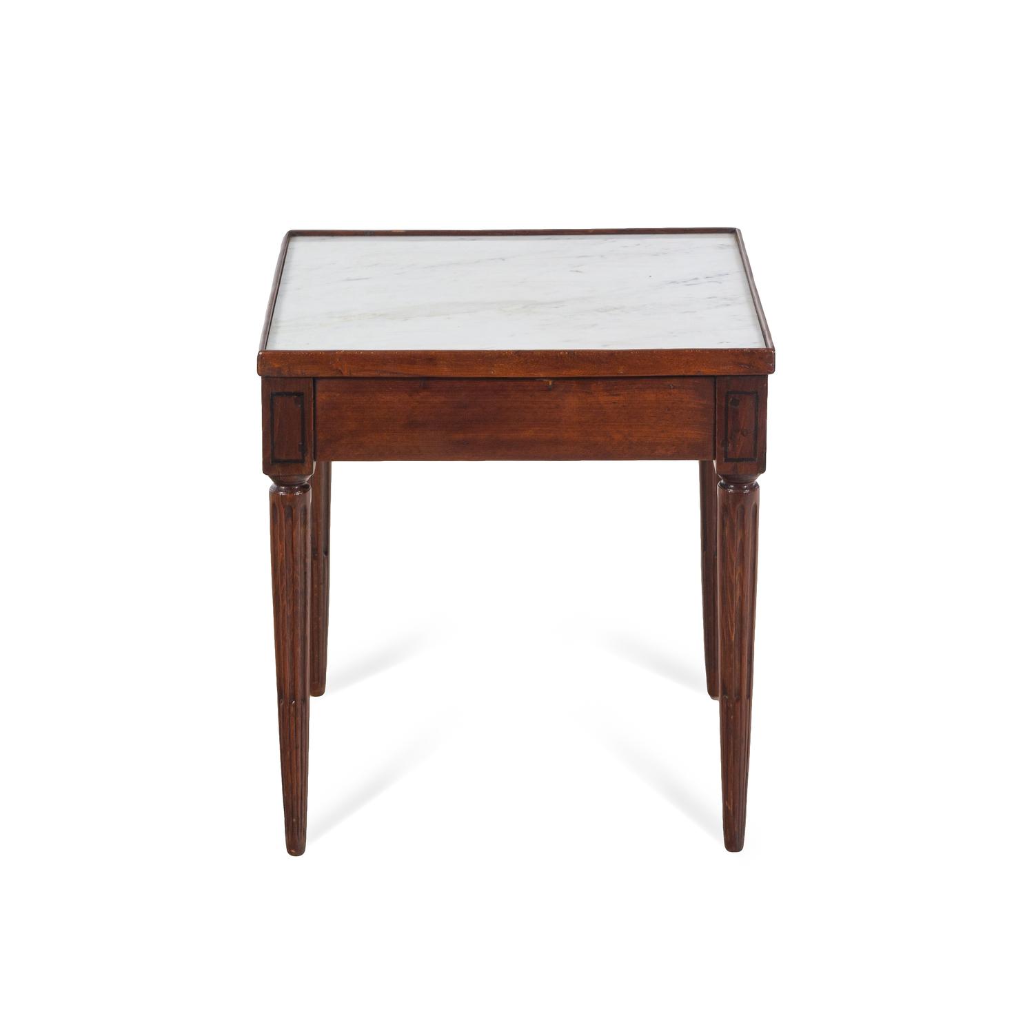 A Louis XVI Style Mahogany Marble-Top Table