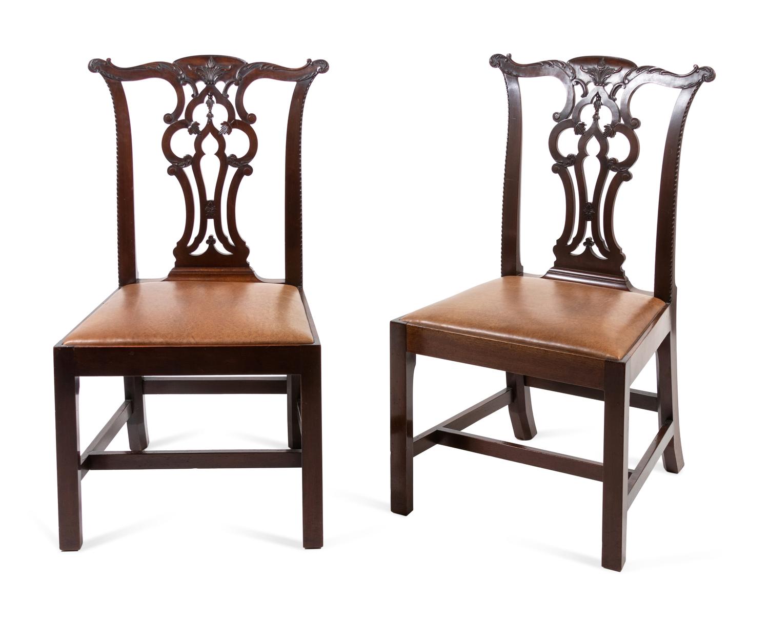 A Pair of George III Mahogany Side Chairs