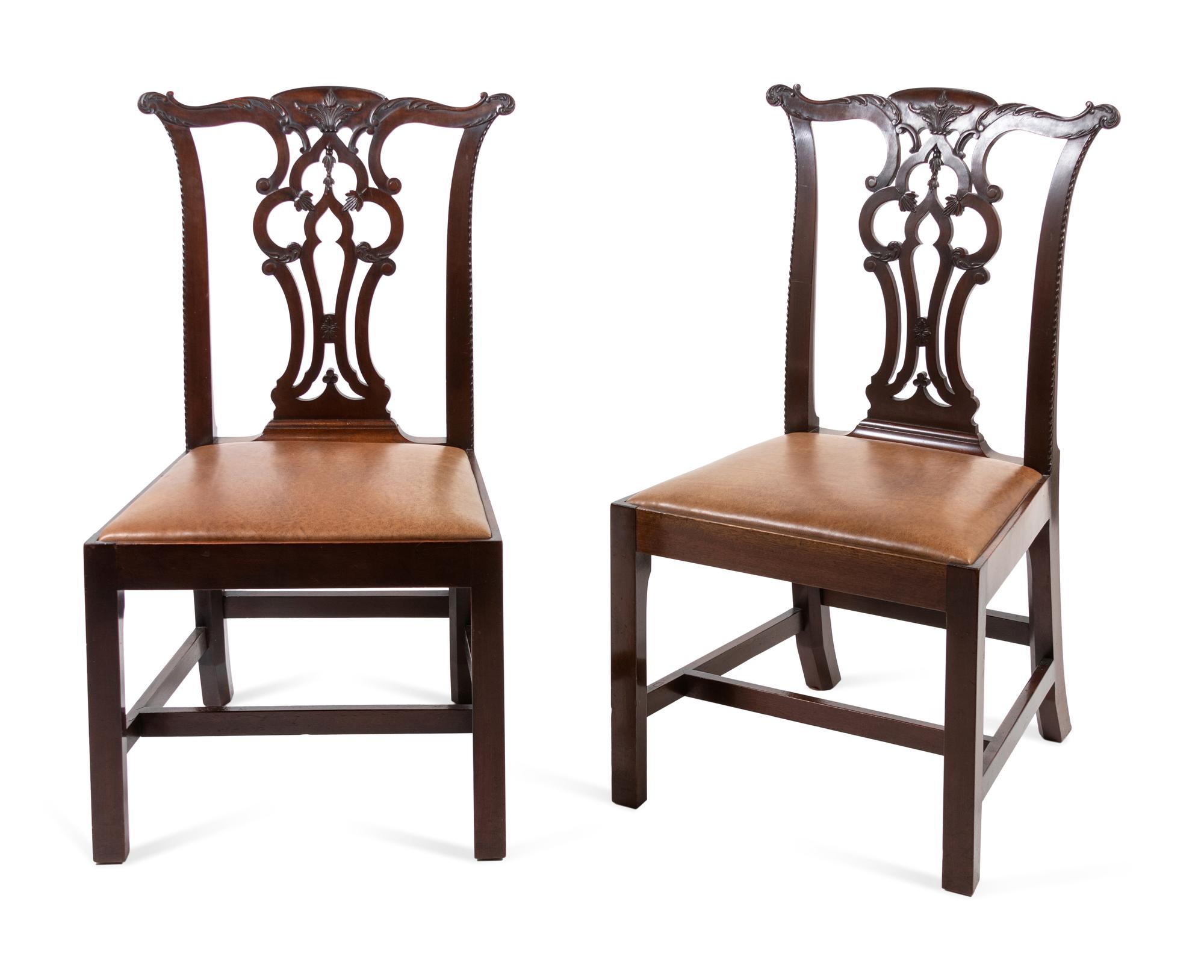 A Pair of George III Mahogany Side Chairs